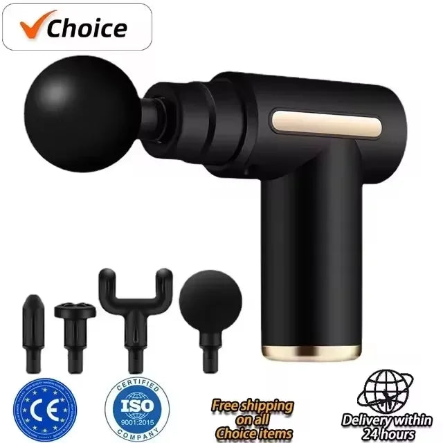 Mini USB Massage Gun - Portable Percussive Massager for Neck, Shoulders & Back