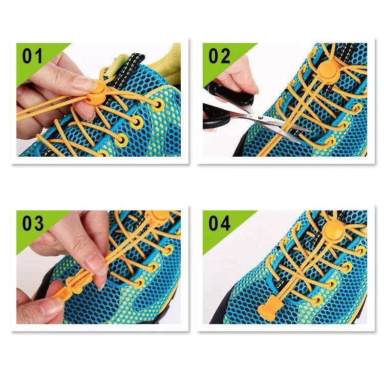 No-Tie Elastic Shoelaces with Quick Lock