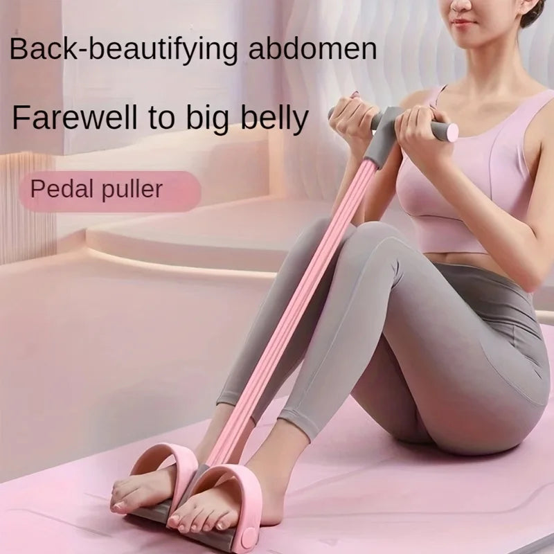 6-Tube Natural Rubber Resistance Band Pedal Trainer with Handles