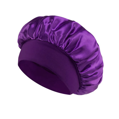 Satin Sleep Bonnet with Wide Elastic Band