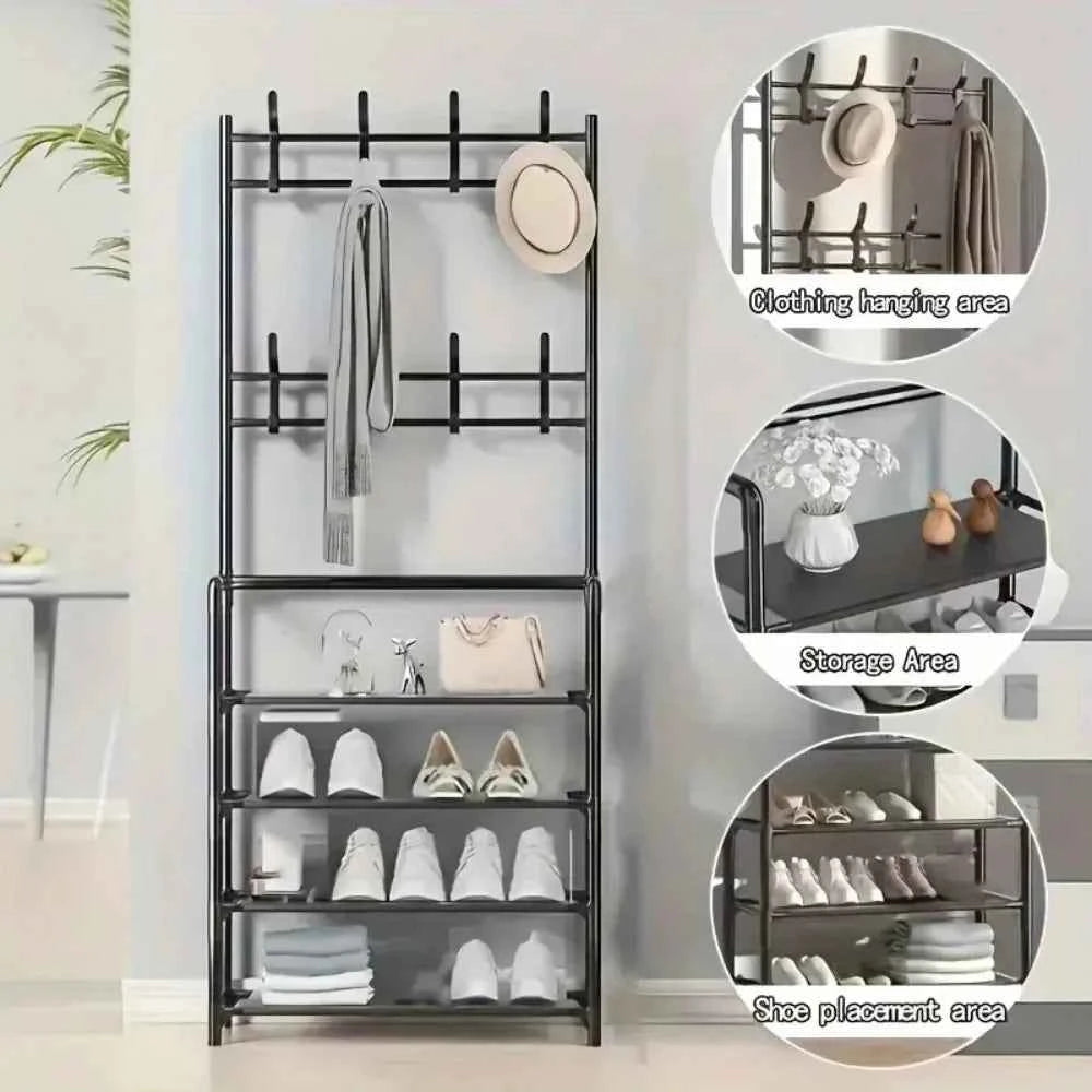 Multi-Layer Shoe and Hat Rack - Stylish Freestanding Organizer for Entryway and Bedroom - Flexivo