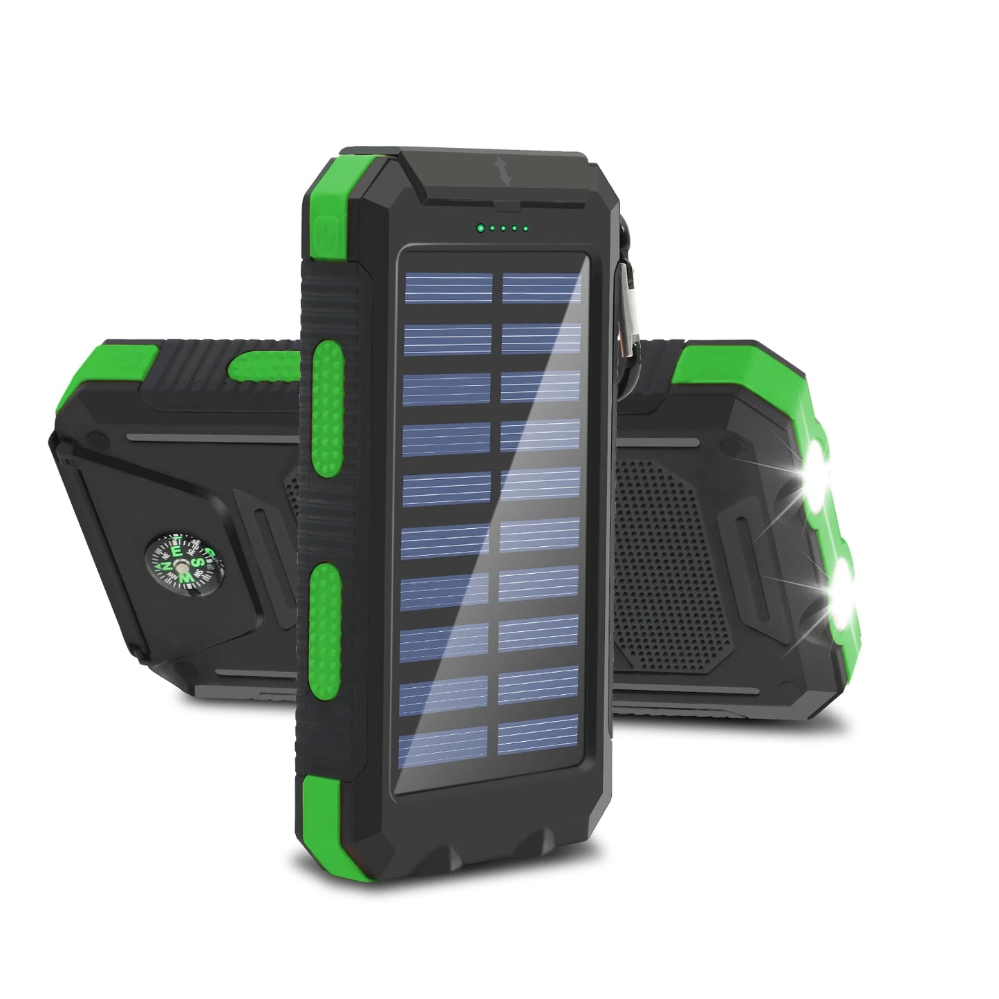 20,000mAh Solar Power Bank with LED Flashlight & Compass
