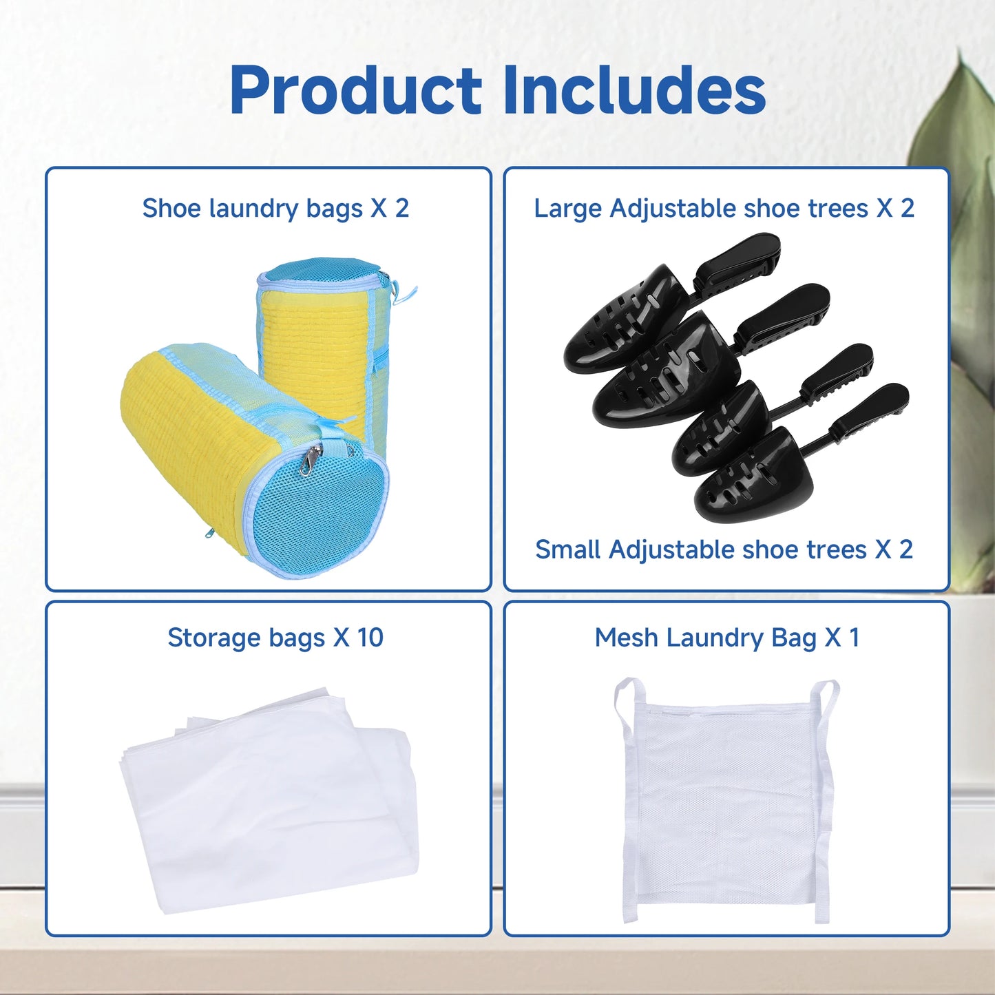 17-Piece Shoe Washing Bag & Laundry Kit with Adjustable Shoe Trees