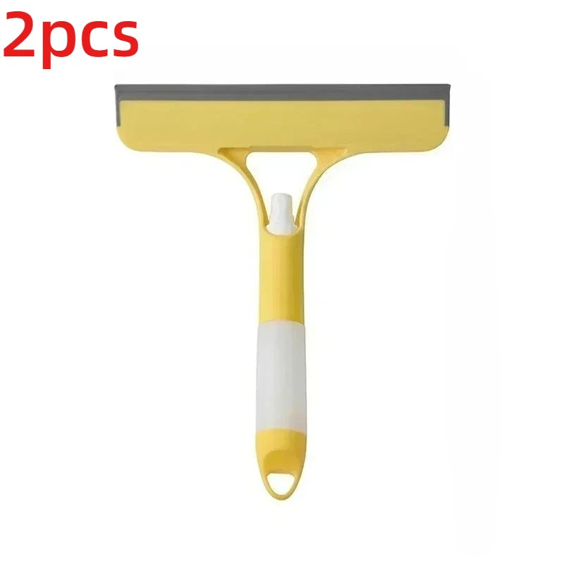 3-in-1 Glass Wiper with Spray Bottle — Scrub, Spray & Squeegee