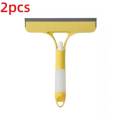 3-in-1 Glass Wiper with Spray Bottle — Scrub, Spray & Squeegee