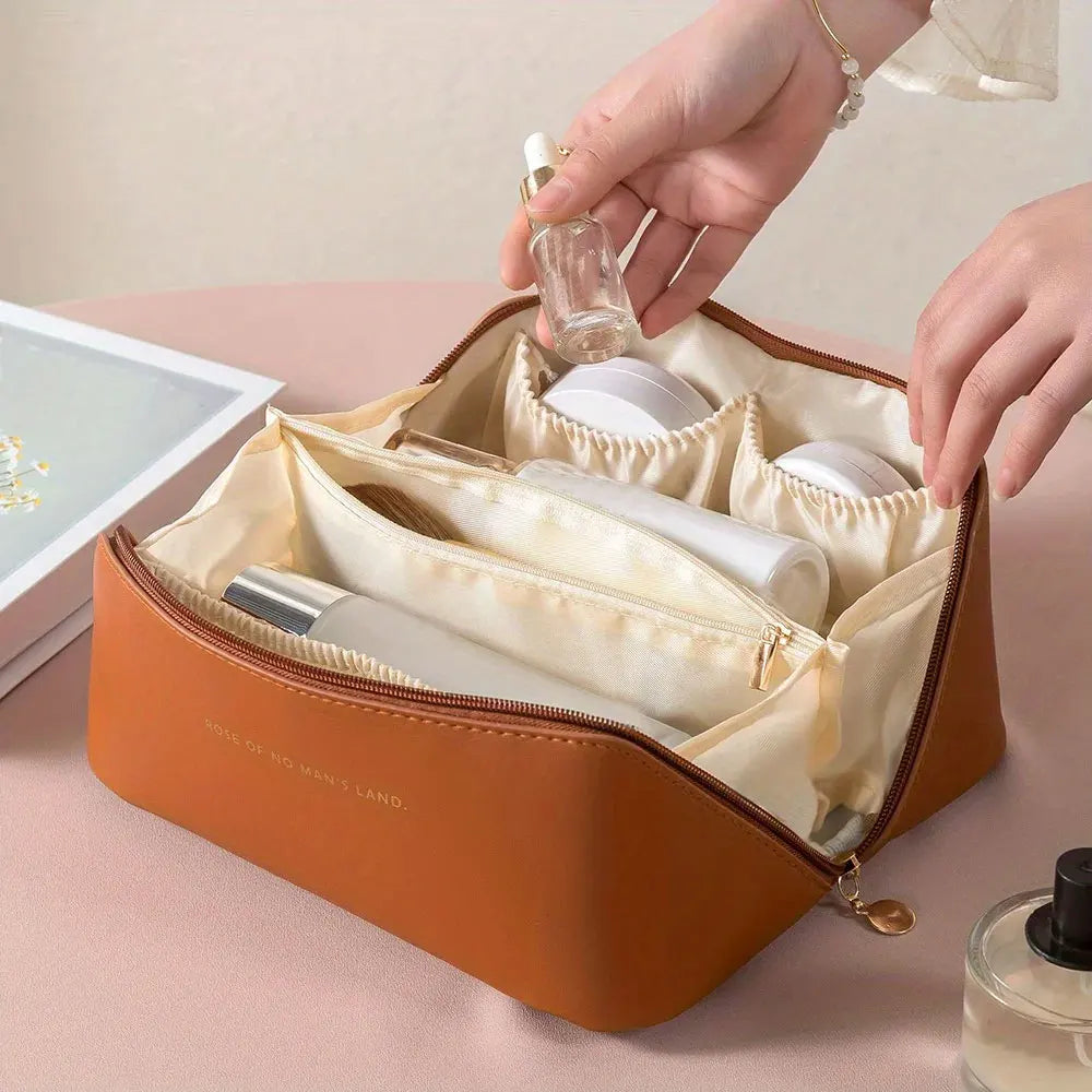 Zip-Closure Makeup Bag for Travel