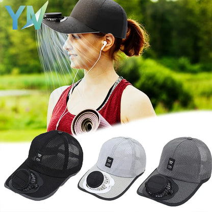 Solar Fan Cap — Breathable Outdoor Hat with USB & Solar Charging