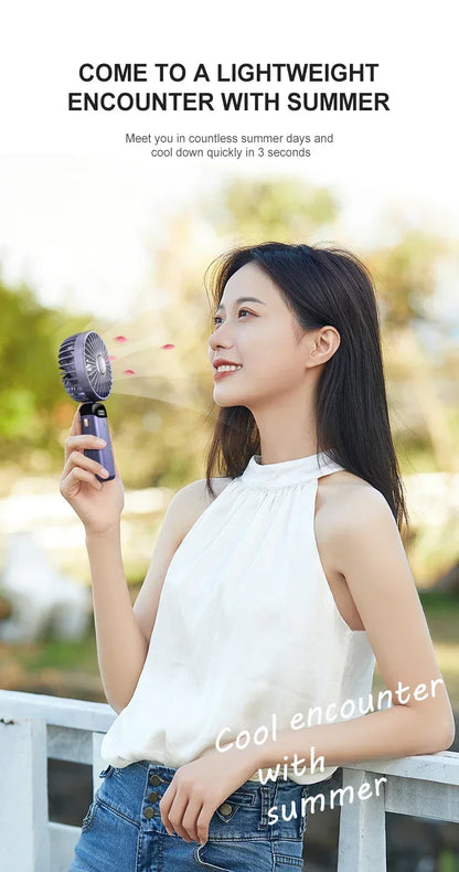 5-Speed Rechargeable Folding Handheld Fan