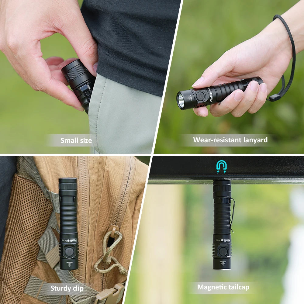 Wurkkos FC11C 519A EDC Flashlight — USB-C Rechargeable, IP68, Magnetic Tail