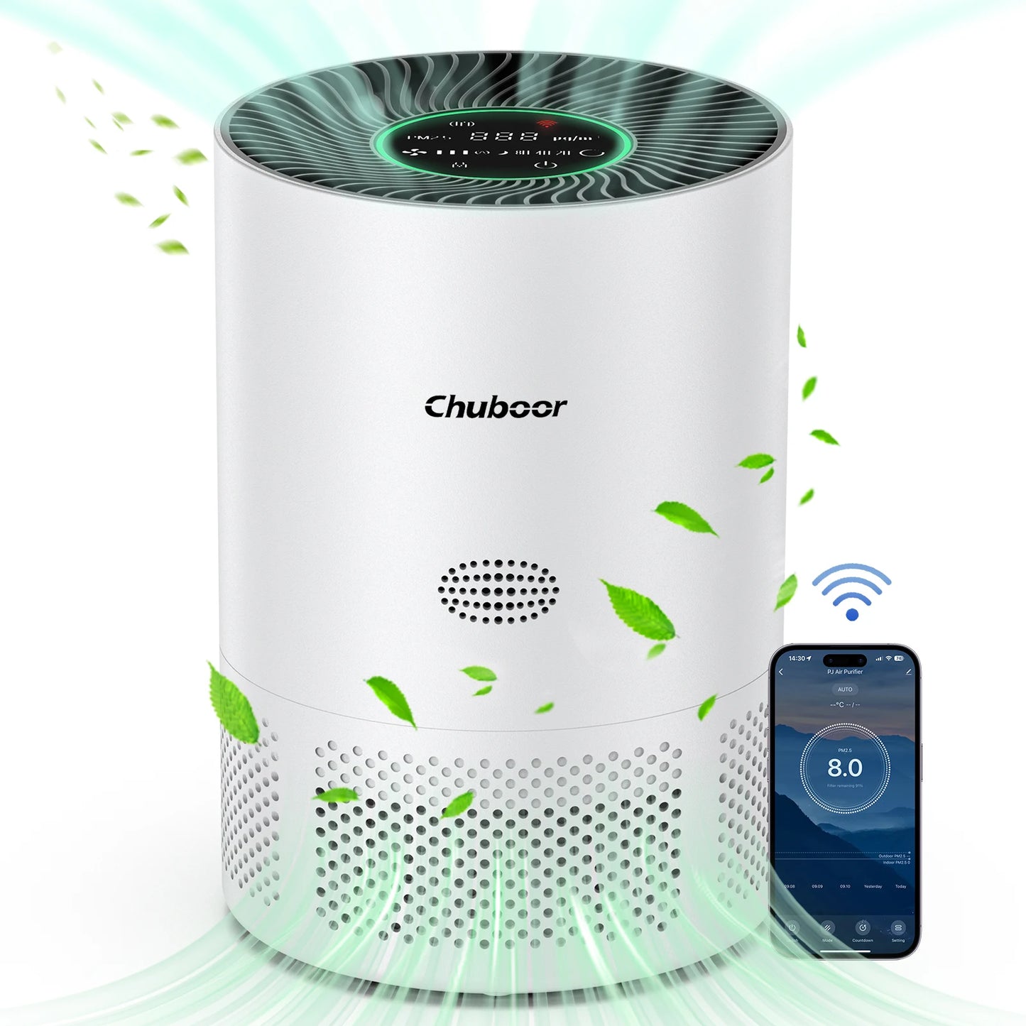 Air Purifier H13 HEPA – WiFi Smart, Removes Smoke, Dust, Pollen & Odors - Flexivo