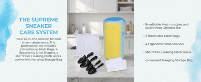 17-Piece Shoe Washing Bag & Laundry Kit with Adjustable Shoe Trees
