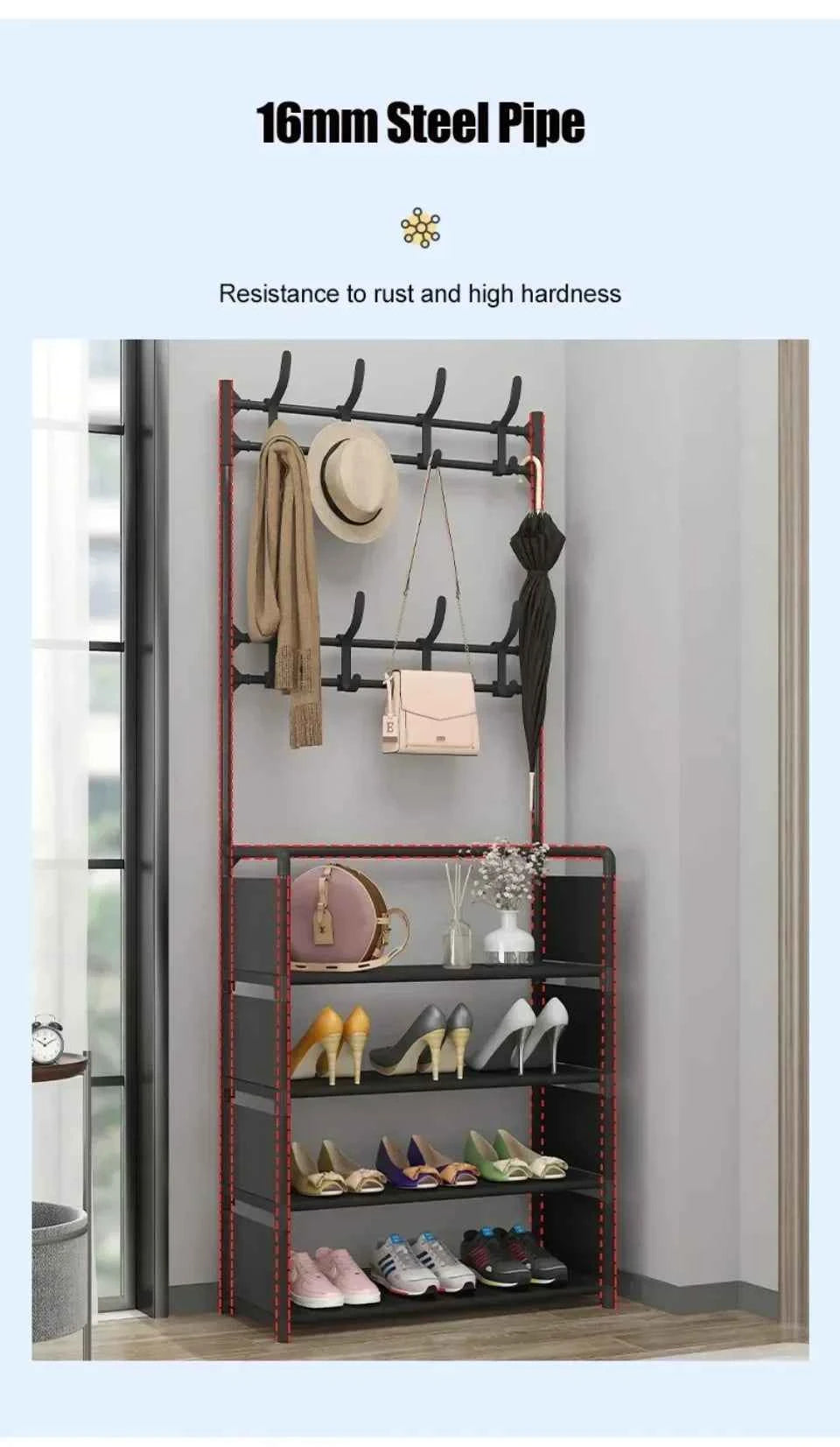 Multi-Layer Shoe and Hat Rack - Stylish Freestanding Organizer for Entryway and Bedroom - Flexivo