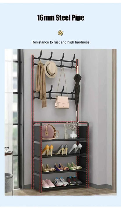 Multi-Layer Shoe and Hat Rack - Stylish Freestanding Organizer for Entryway and Bedroom - Flexivo