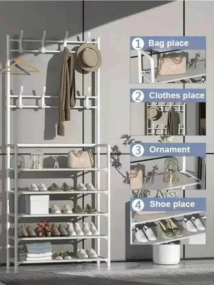 Multi-Layer Shoe and Hat Rack - Stylish Freestanding Organizer for Entryway and Bedroom - Flexivo