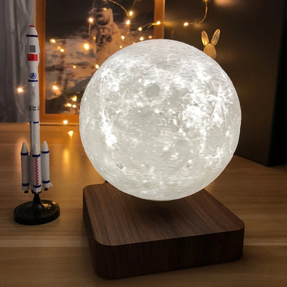 Magnetic Levitating Moon Lamp with Wooden Base