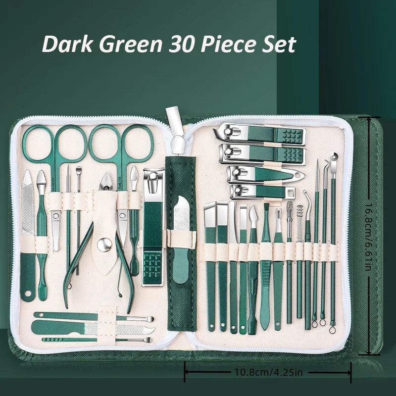 Stainless Steel Nail Care Kit with Travel Case