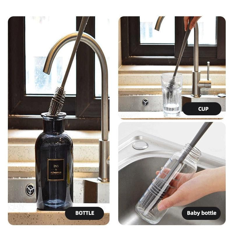 Long-Handle Silicone Bottle & Cup Cleaning Brush