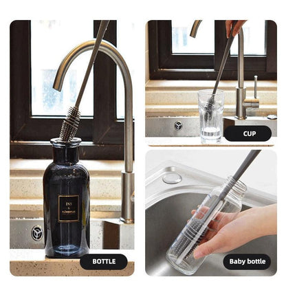 Long-Handle Silicone Bottle & Cup Cleaning Brush