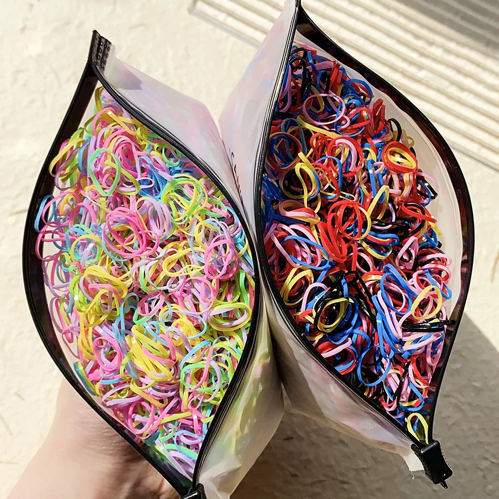 Mini Rubber Hair Ties, 500–2,000 Pack