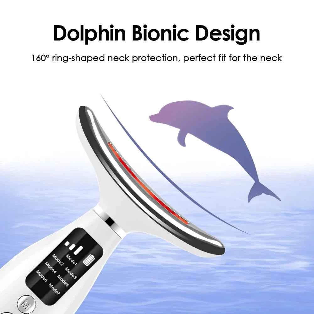 7-Color LED Beauty Device for Neck & Face – Vibration Massage, Skin Tightening & Lifting Tool - Flexivo