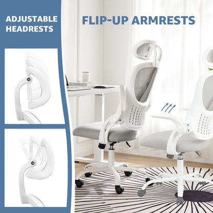 Ergonomic Mesh Office Chair with Flip-Up Arms & Adjustable Headrest