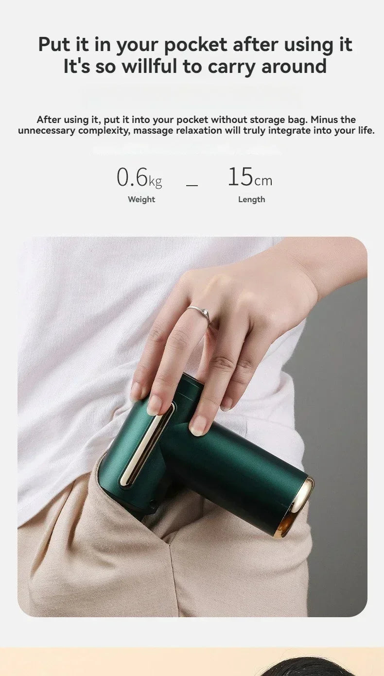 Mini USB Massage Gun - Portable Percussive Massager for Neck, Shoulders & Back