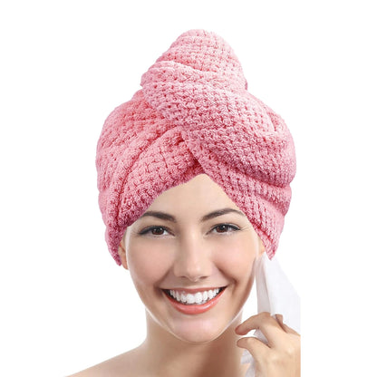 Textured Hair Towel Wrap with Button Fastening
