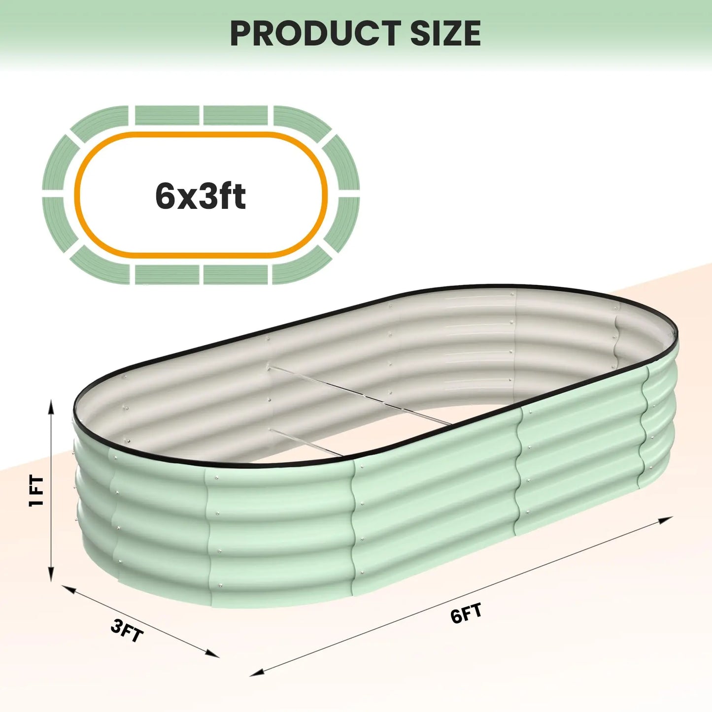 2-Pack Oval Galvanized Steel Raised Garden Bed – Anti-Rust Metal Planter Box for Vegetables, Herbs & Flowers - Flexivo