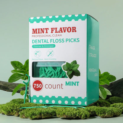 Mint Dental Floss Picks — Disposable Interdental Sticks for Deep Cleaning