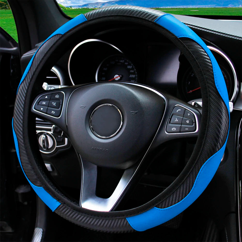 PU Steering Wheel Cover for 14.5–15 in Wheels