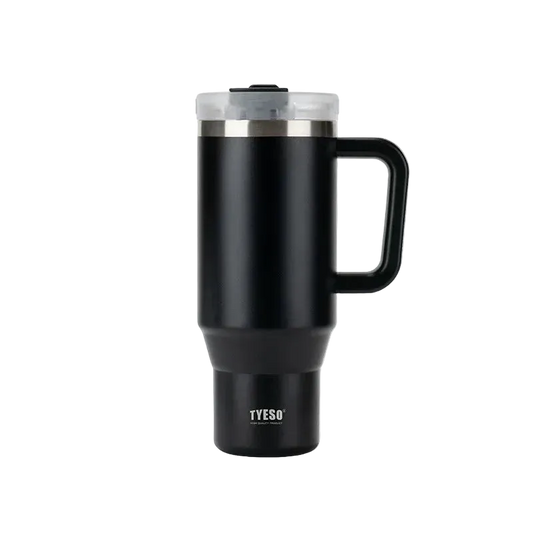 TYESO Vacuum Insulated Travel Mug with Handle & Straw - 900ml & 1200ml