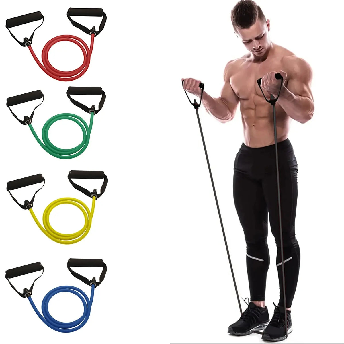 Resistance Bands with Handles, 10–30 lbs