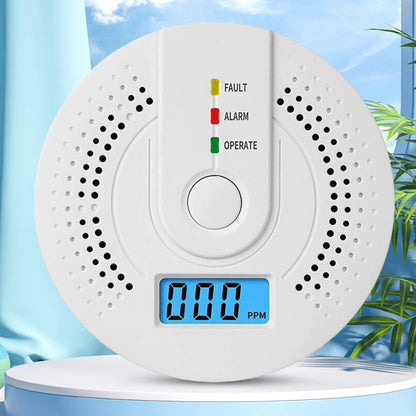 Digital Carbon Monoxide Detector with LED Display & Sound Alarm - Battery Powered CO Monitor