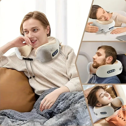 Rechargeable U-Shaped Neck Massage Pillow - Travel, Car, Office & Home Use