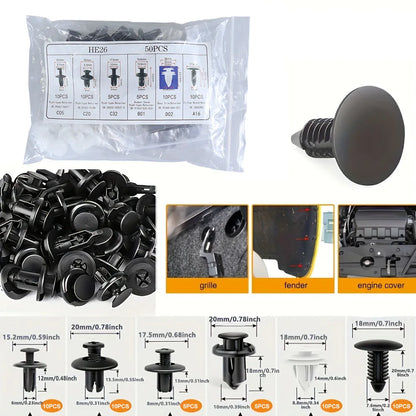 Car Trim Retainer Clips, 50 or 100 Pieces
