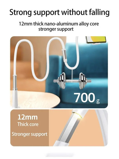 Flexible Gooseneck Phone Holder — Long Arm Clamp Mount for Bed, Desk & Live Streaming