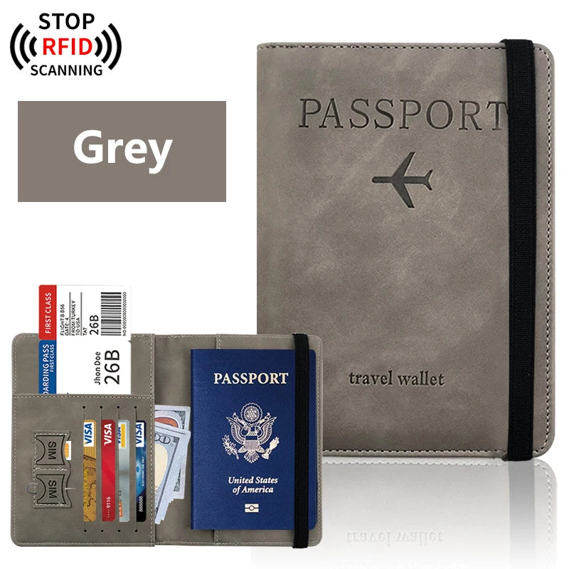 PU Leather Passport Wallet with Card Slots