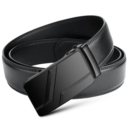 Men's Black PU Belt with Automatic Buckle