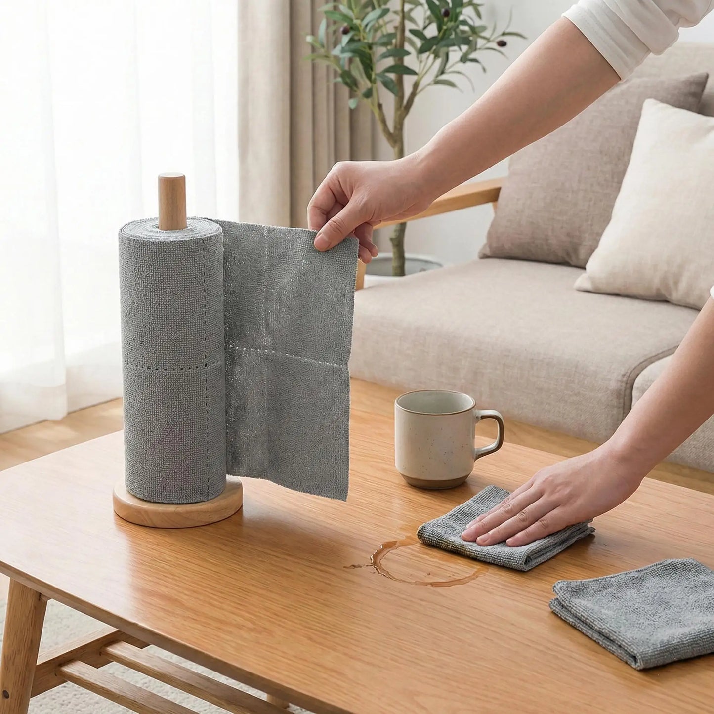 Non-Stick Microfiber Kitchen Cleaning Cloths – 50-Pack Tear-Off Roll