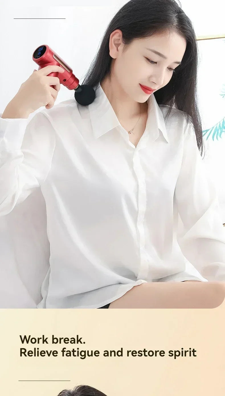 Mini USB Massage Gun - Portable Percussive Massager for Neck, Shoulders & Back