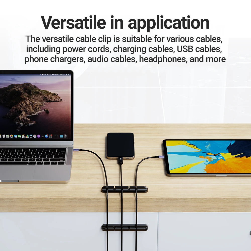 Adhesive Cable Organizer with 3, 5 or 7 Slots