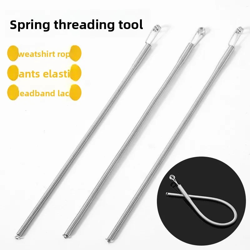 Bendable Spring Drawstring Threader Tool — Elastic Band & Cord Guide for Sewing