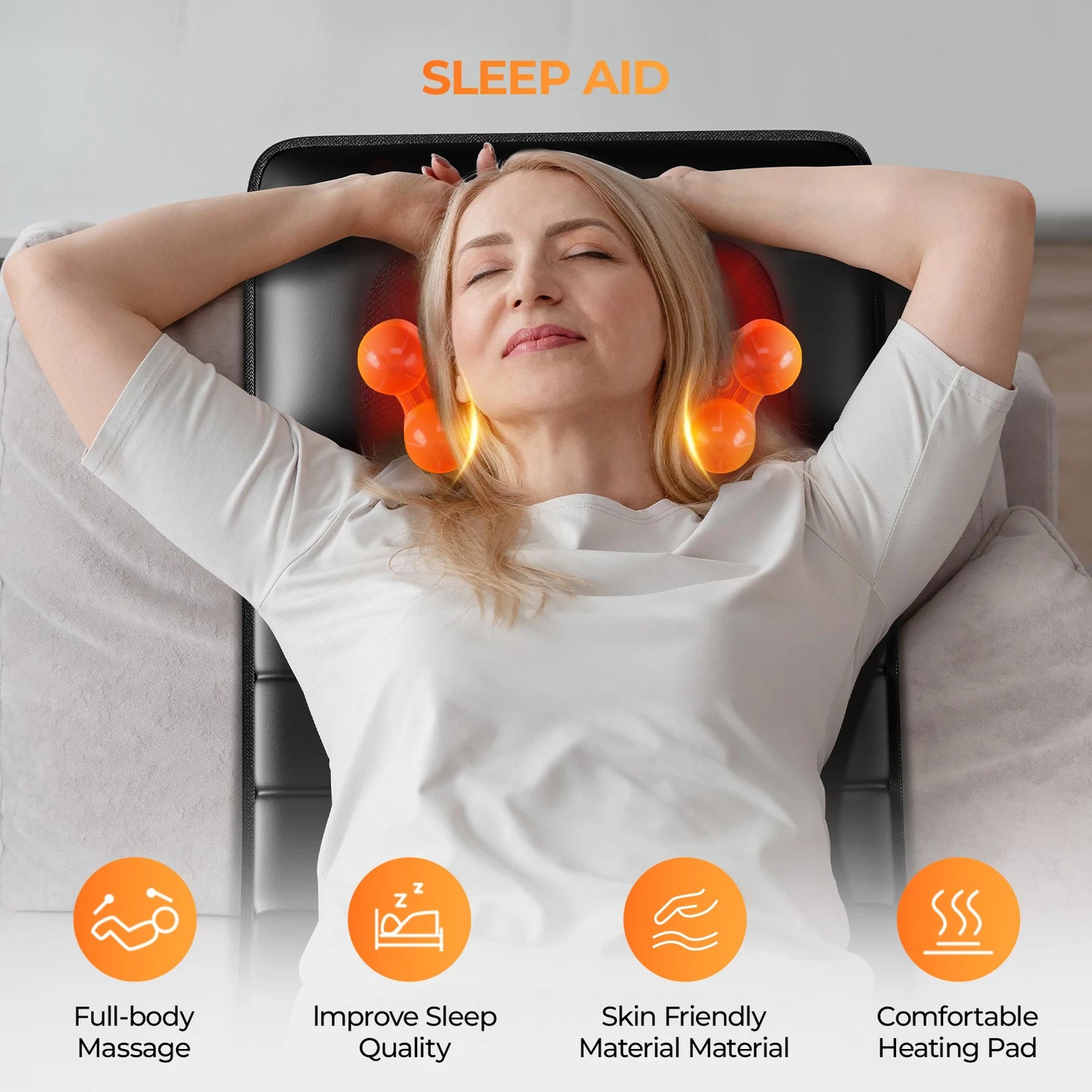 Full Body Massage Mat with Heat – 10 Vibrating Motors, 9 Intensity Levels & Foot Massager Option - Flexivo