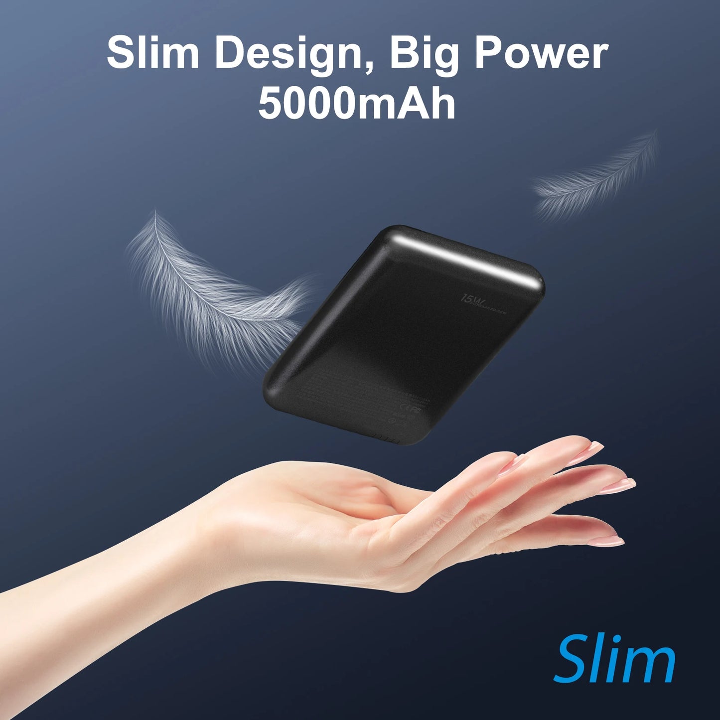 5000mAh Magnetic Wireless Power Bank - 20W Fast Charging Portable Charger for iPhone 16/15/14/13/12