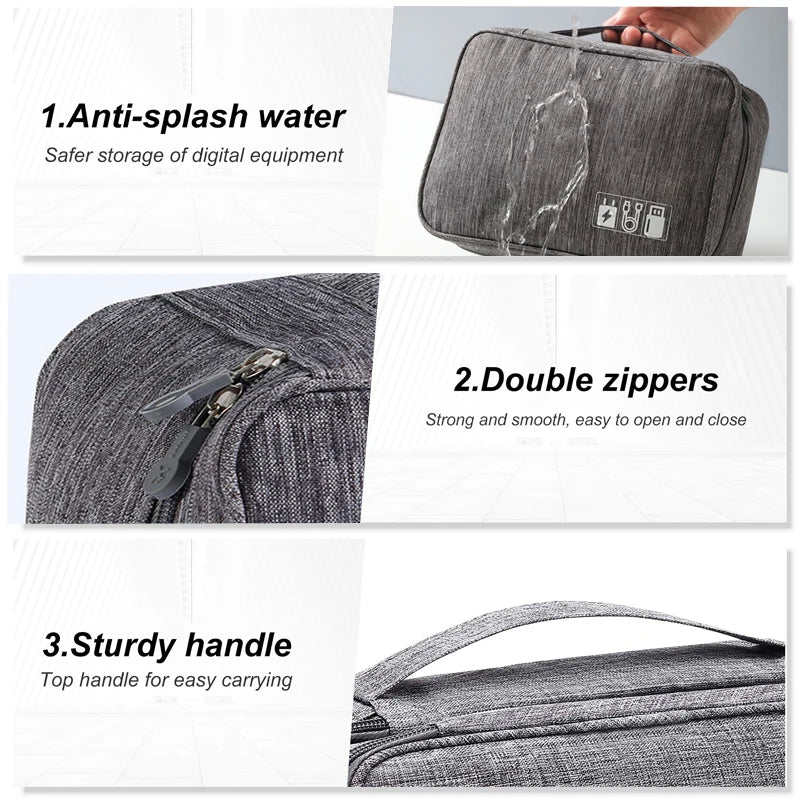 Flexivo Travel Cable Storage Bag – Waterproof Oxford Organizer
