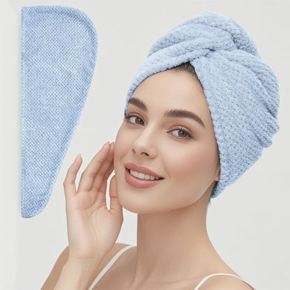 Textured Hair Towel Wrap with Button Fastening