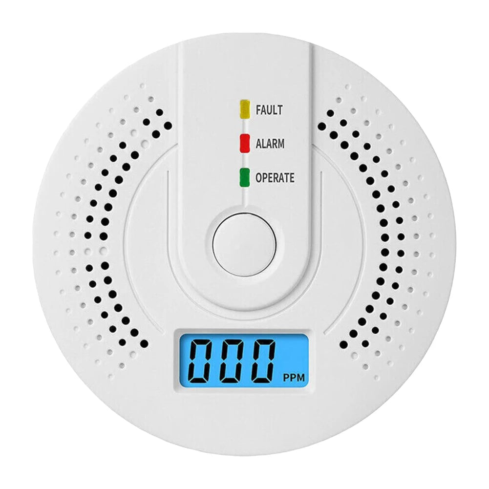 Digital Carbon Monoxide Detector with LED Display & Sound Alarm - Battery Powered CO Monitor