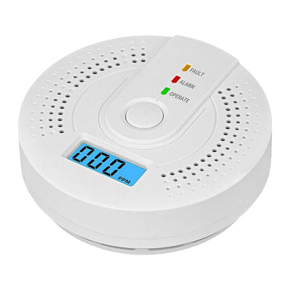 Digital Carbon Monoxide Detector with LED Display & Sound Alarm - Battery Powered CO Monitor