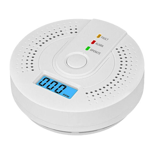 Digital Carbon Monoxide Detector with LED Display & Sound Alarm - Battery Powered CO Monitor