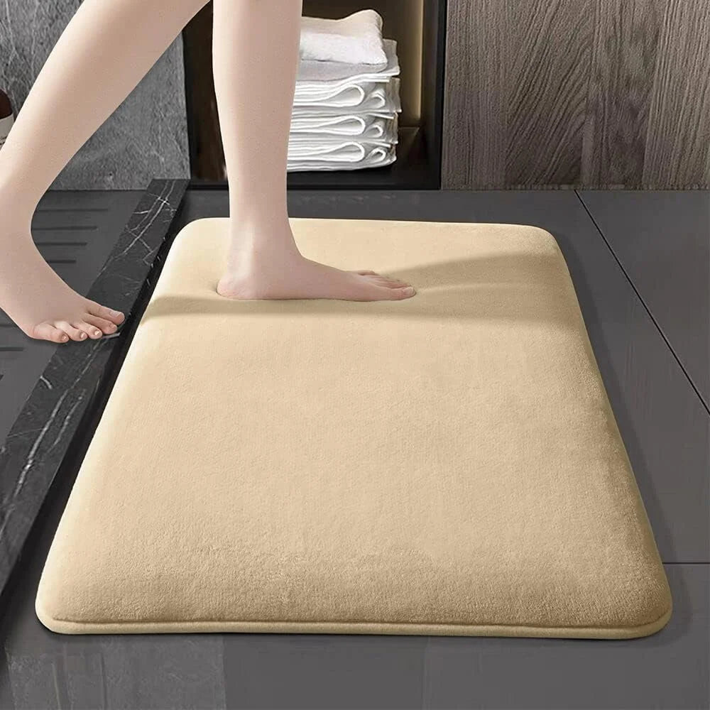 Super Absorbent Coral Velvet Bath Mat — Anti-Slip, Quick-Drying Floor Mat